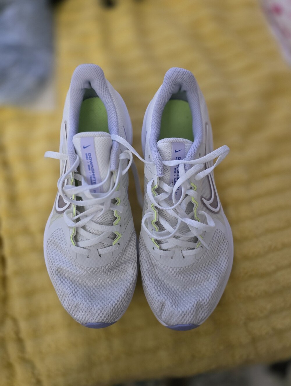 Nike Women’s Athletic Sneakers — White with Light Green Accents